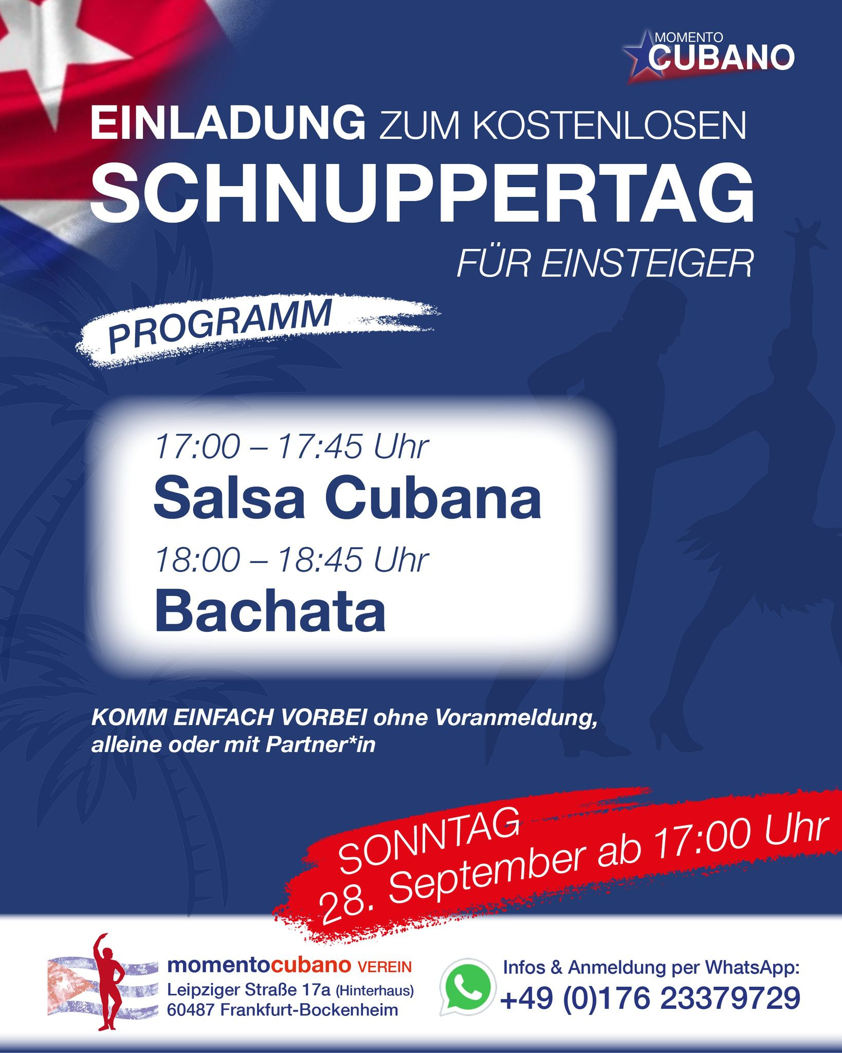 Kostenfreier Schnuppertag am Sonntag 28.9.25 ab 17 Uhr