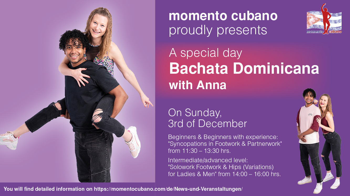 Special Day Bachata Dominicana mit Anna am Sonntag, 03.12.2023