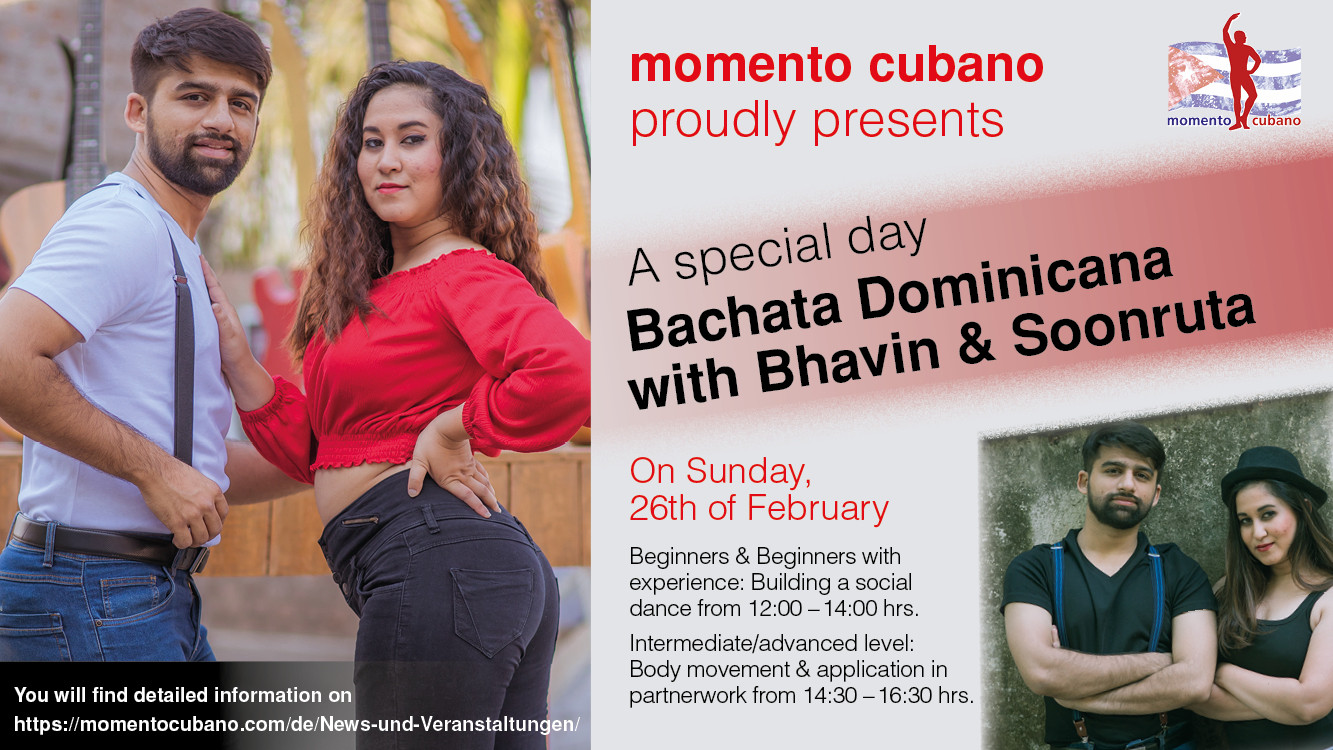 Special Day Bachata Dominicana mit Bhavin & Soonruta am Sonntag, 26.02.2023