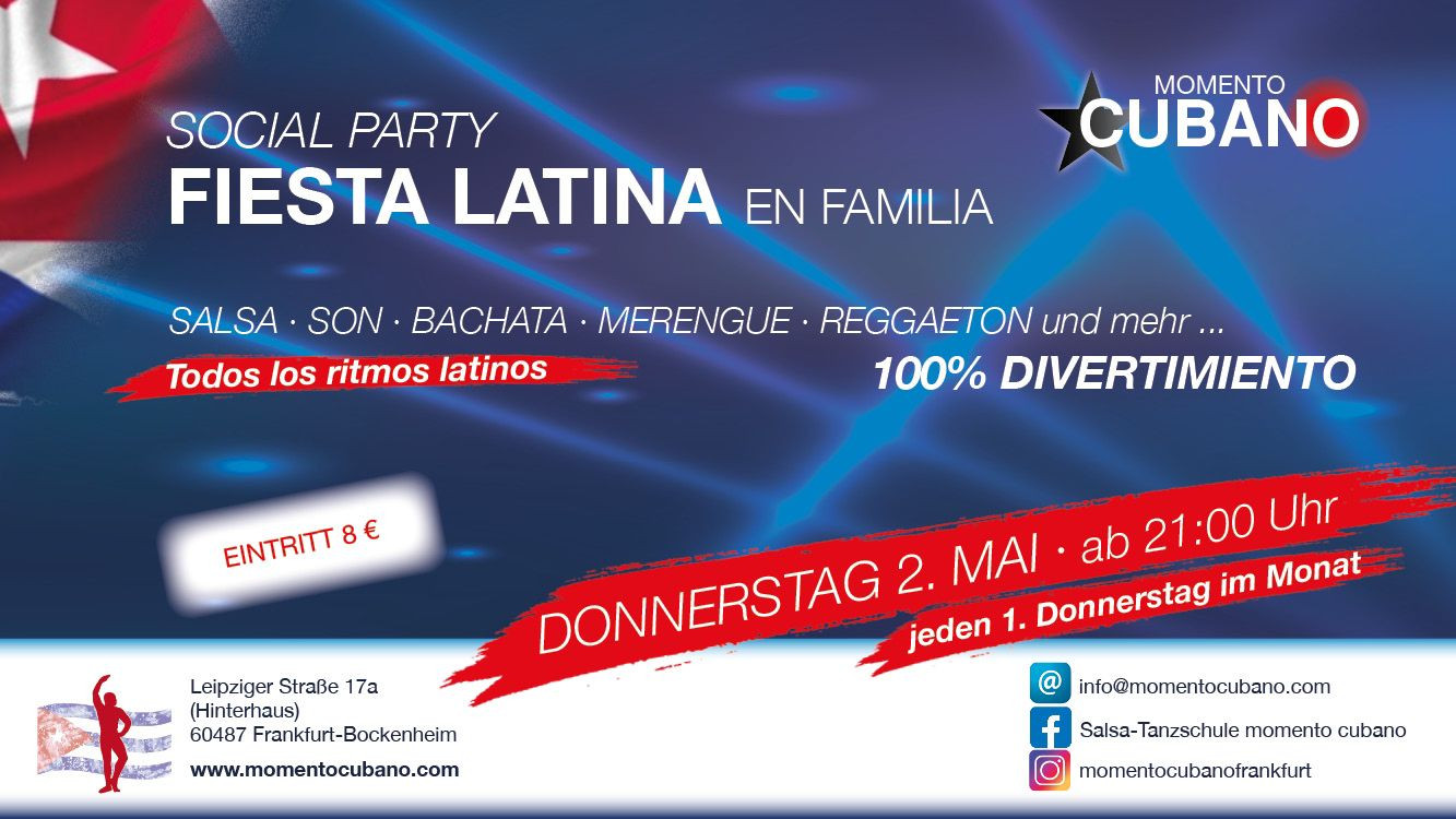 Back to the roots - Fiesta Latina am Donnerstag, 02. Mai !
