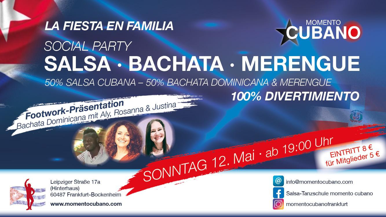Salsa, Bachata & Merengue Social am Sonntag, 12. Mai !