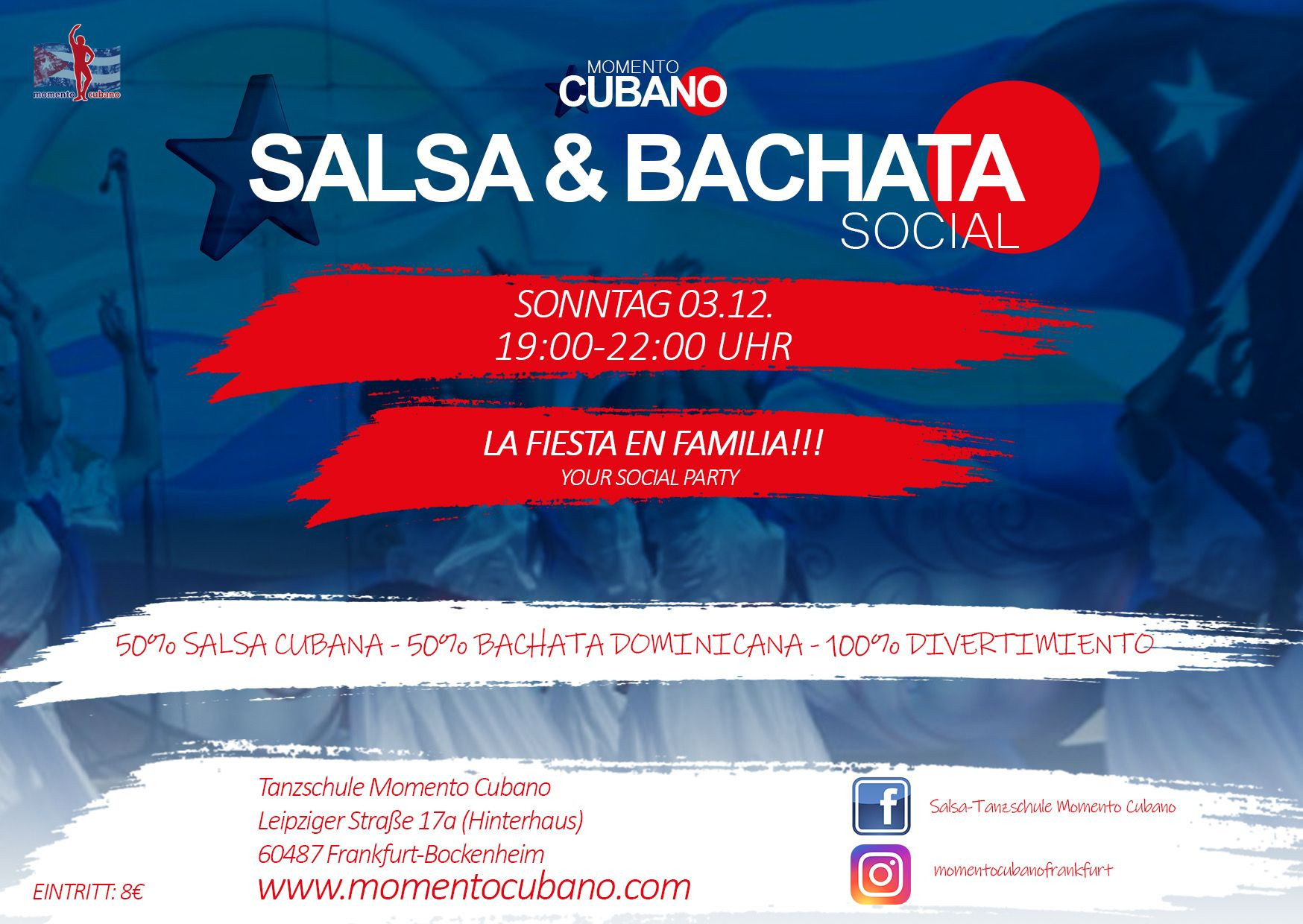 Salsa & Bachata Social am Sonntag, 3. Dezember !!