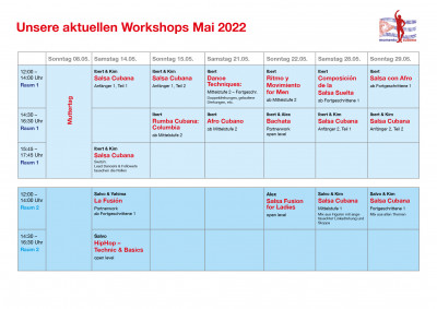 Unsere Workshops im Mai 2022 !